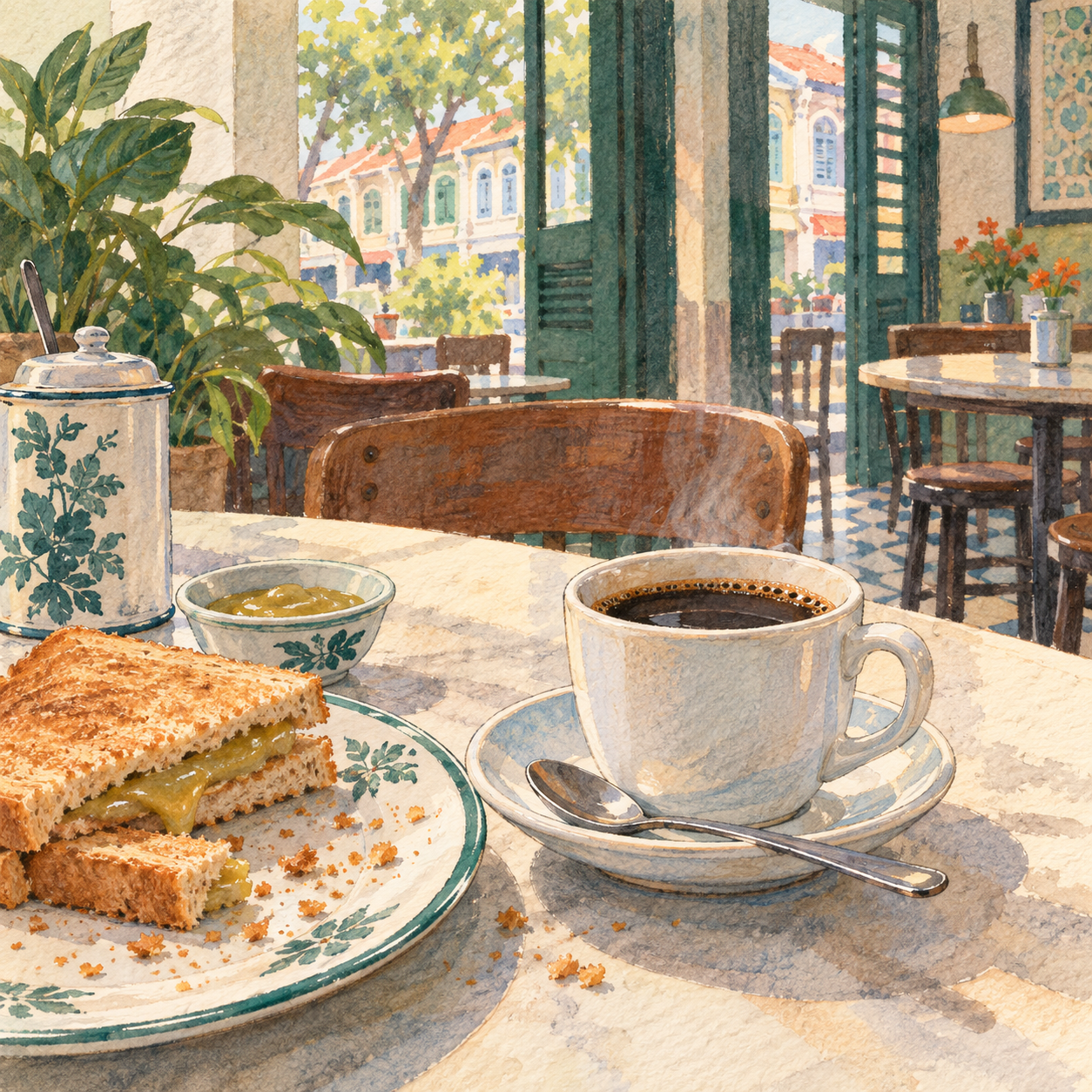 What to eat — AI thematic illustration, not a location photo