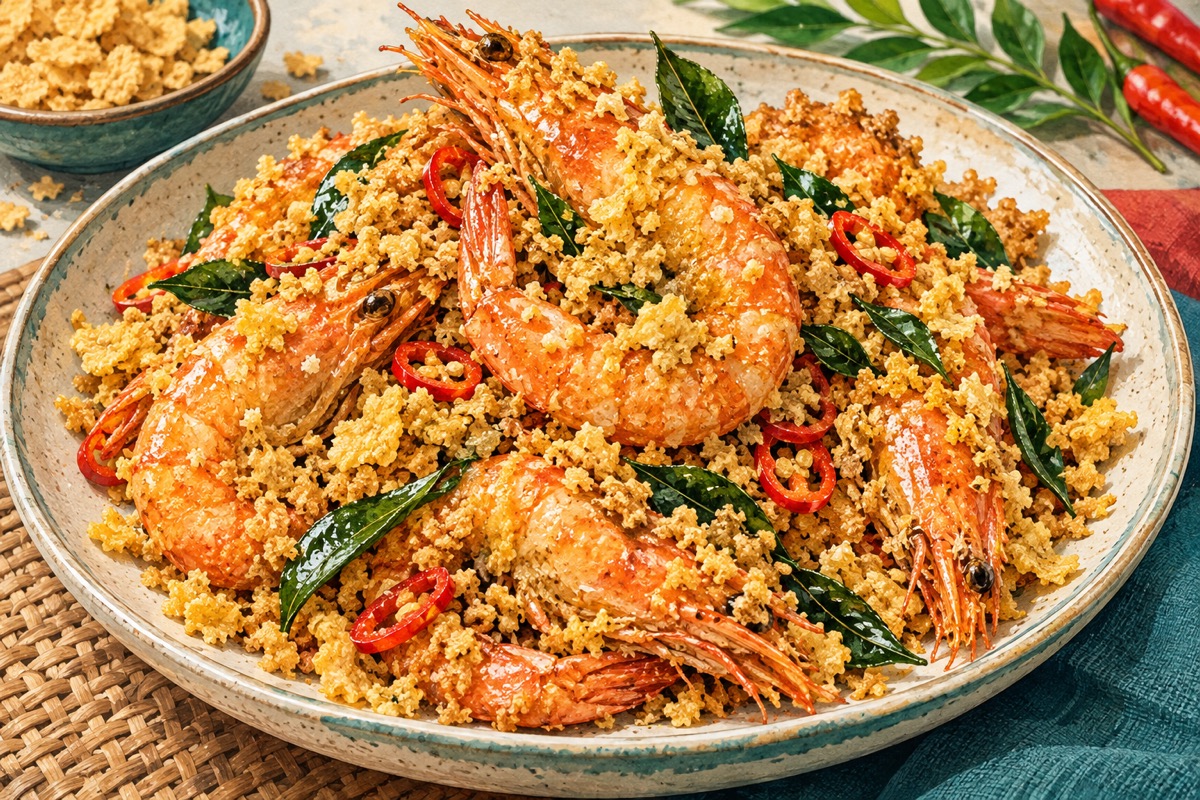 Cereal Prawns — AI travel illustration