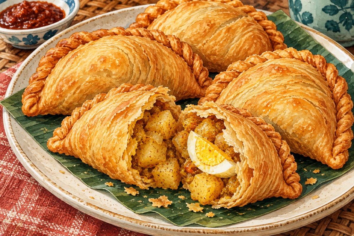 Curry Puff — AI travel illustration
