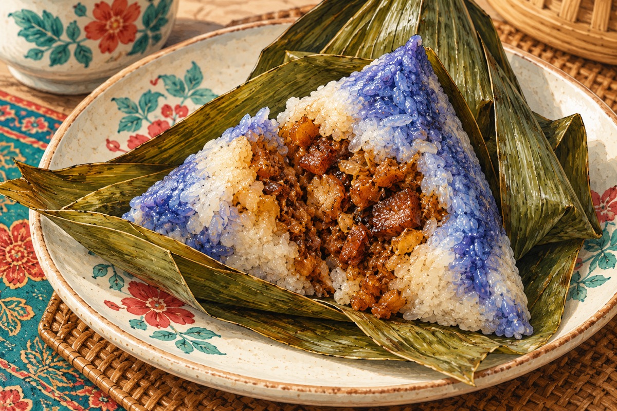 Nyonya Rice Dumplings — AI travel illustration