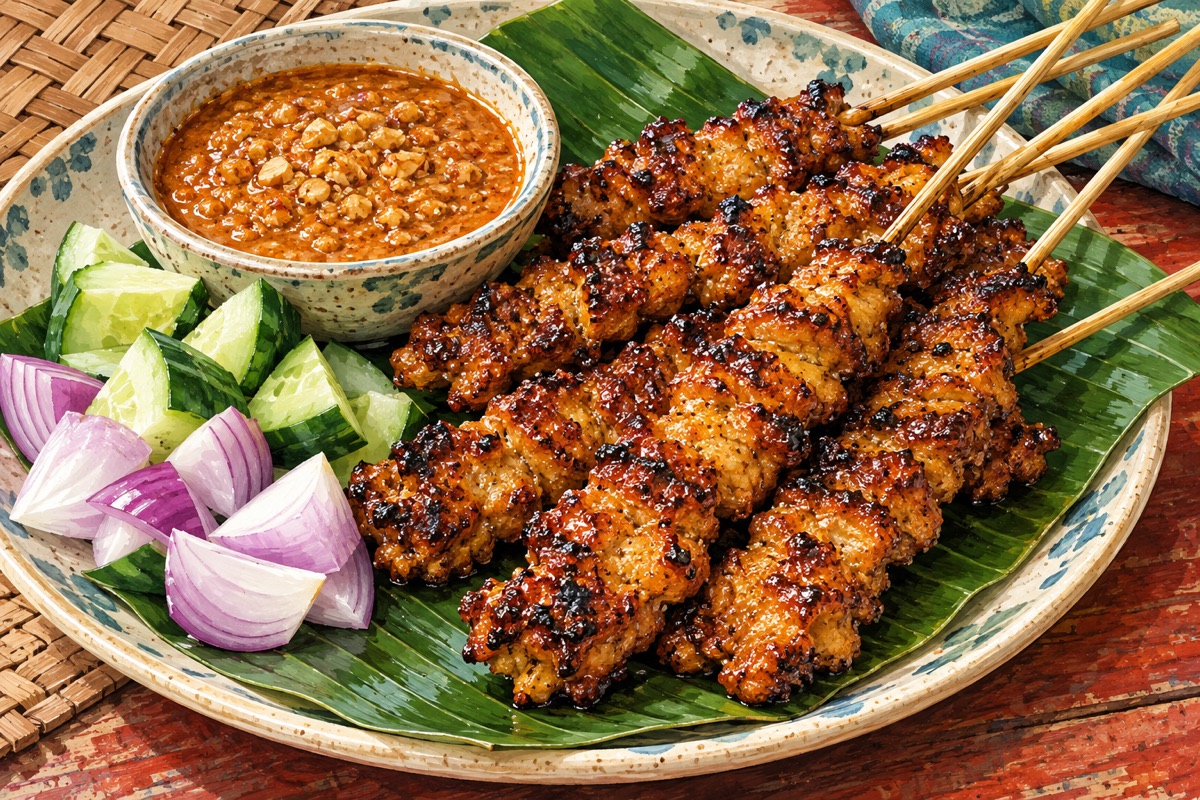Satay — AI travel illustration