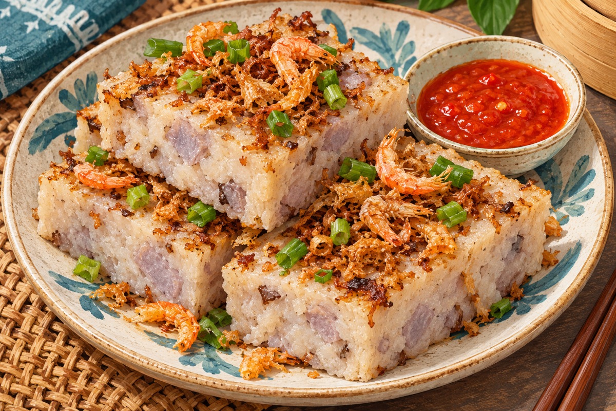 Yam Cake — AI travel illustration